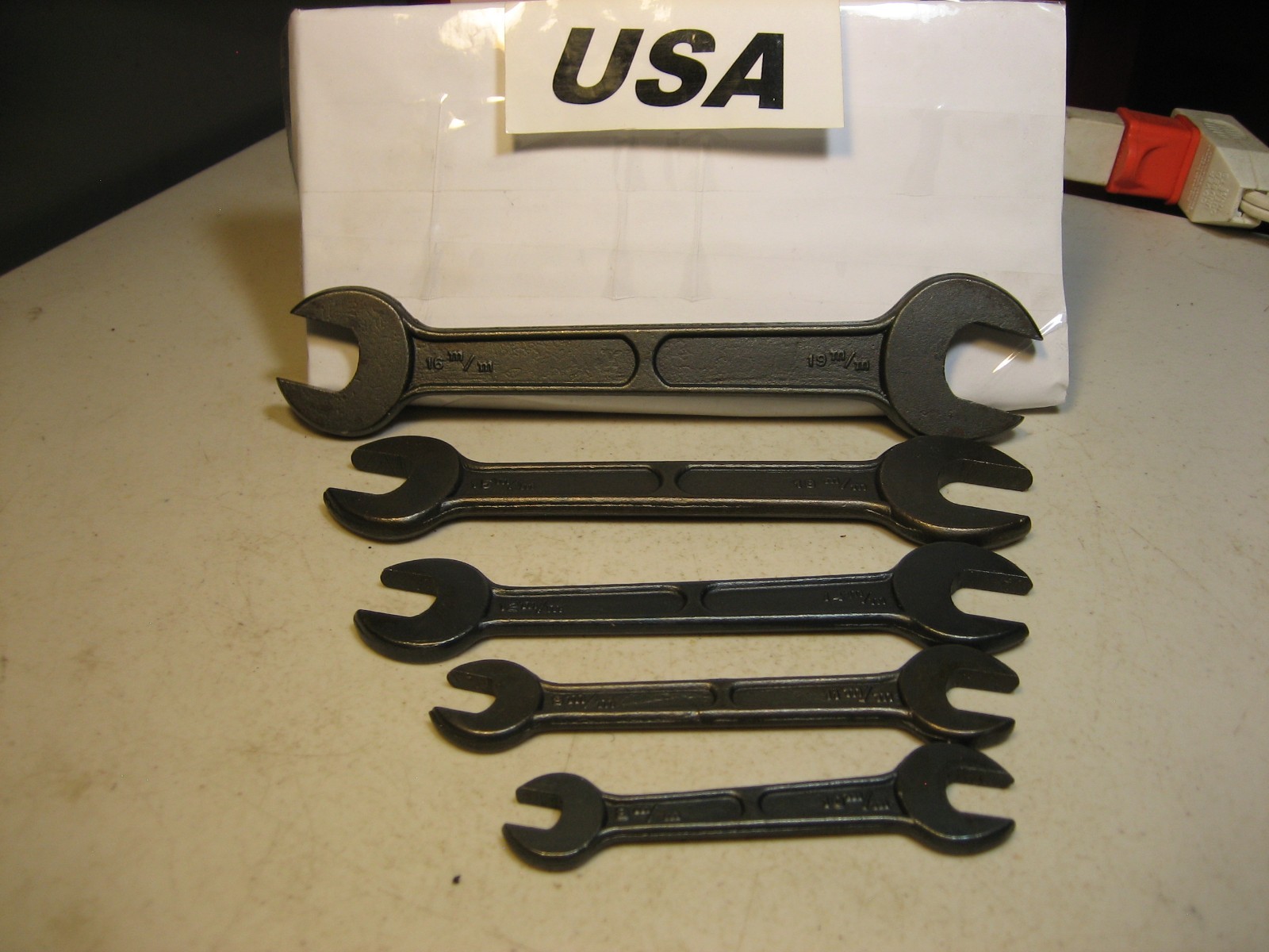 Double Open-End Wrench Set (5 Pcs) (5/16″ -3/4″)=(8mm-19mm) USA