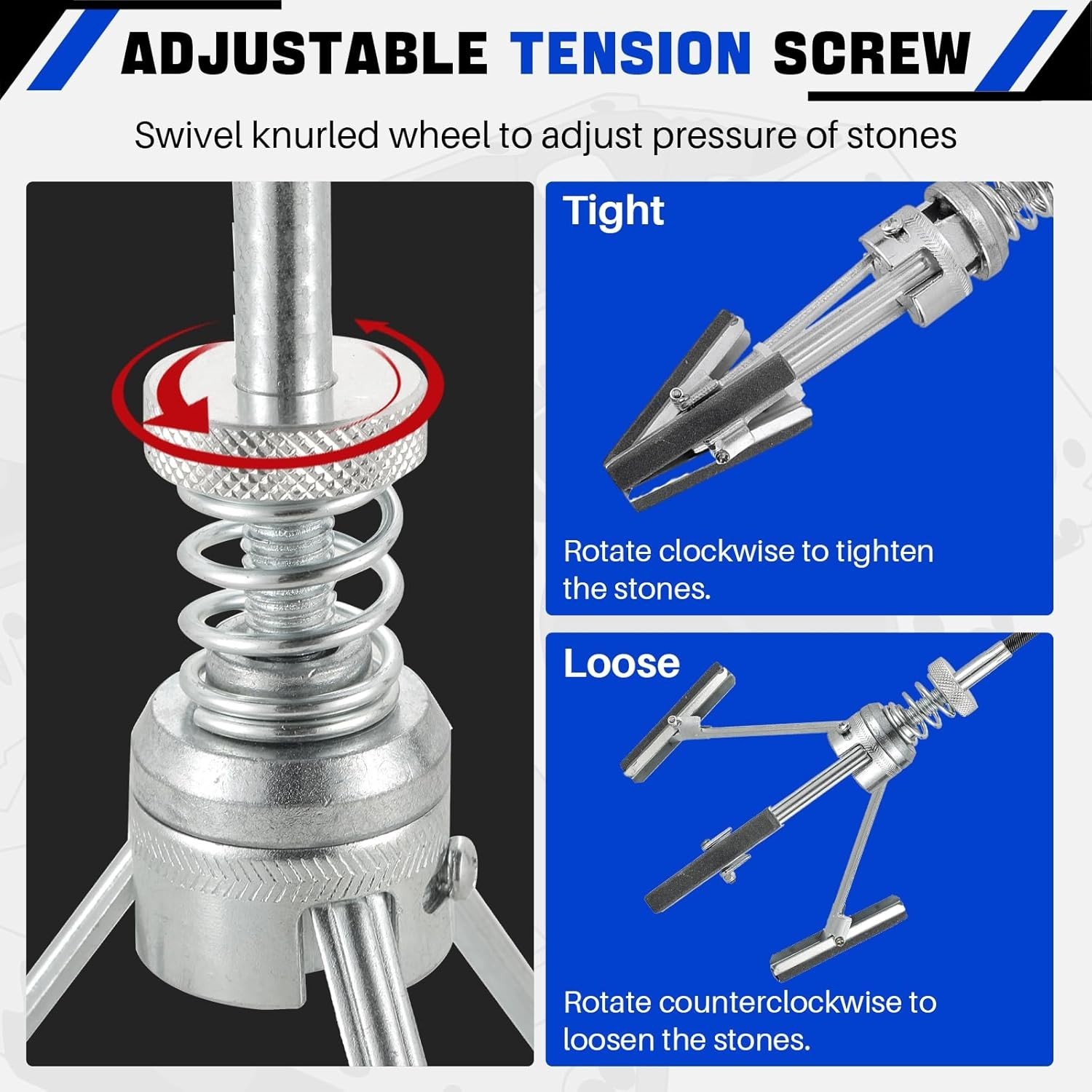 Durable Engine Cylinder Hone Tool 2″-6.5″ Diameter with Replaceable Stones