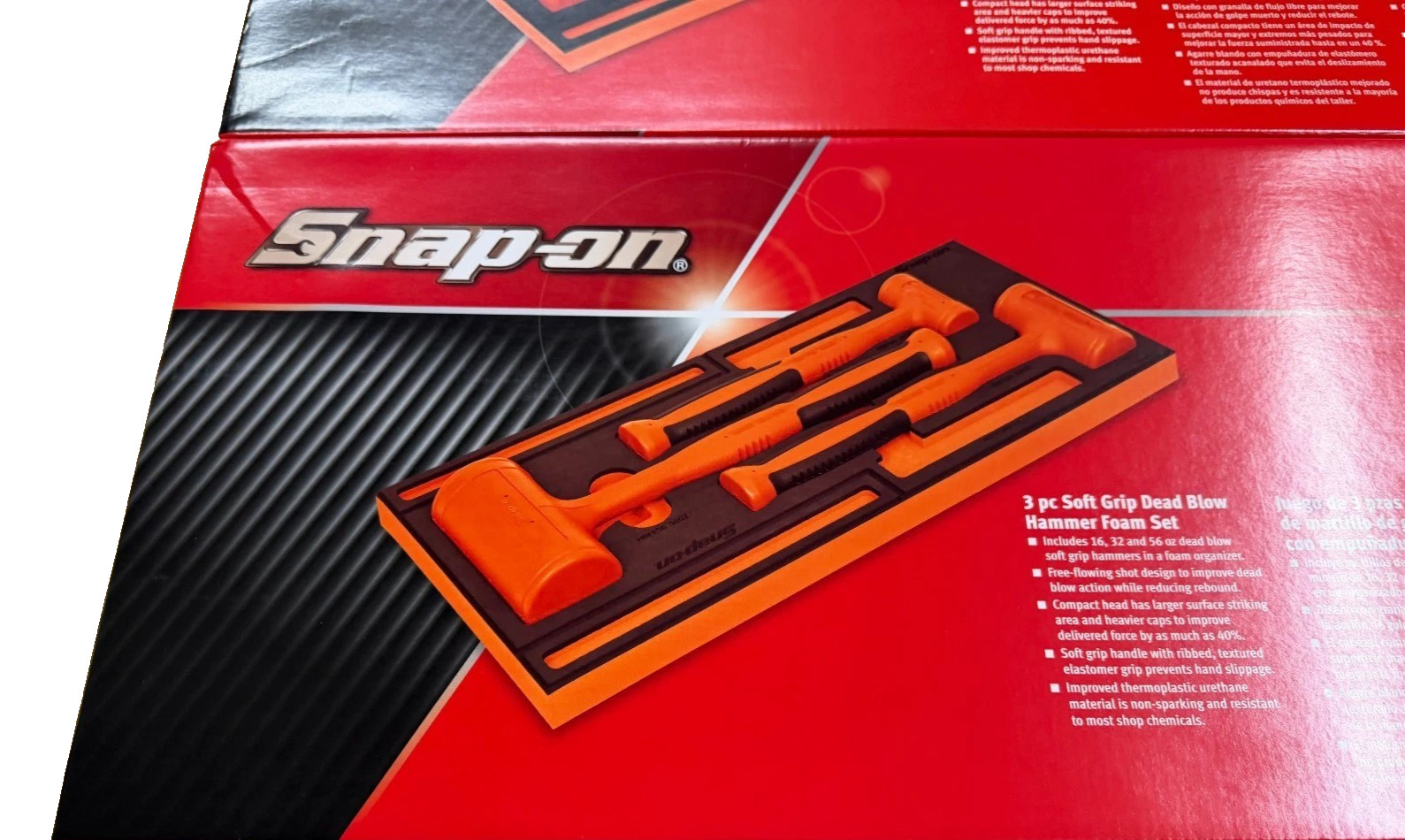 New Snap-on™ HBFE6FO 16 20 24 32 48 56 oz 6-pc Orange Dead Blow Hammer Foam Set