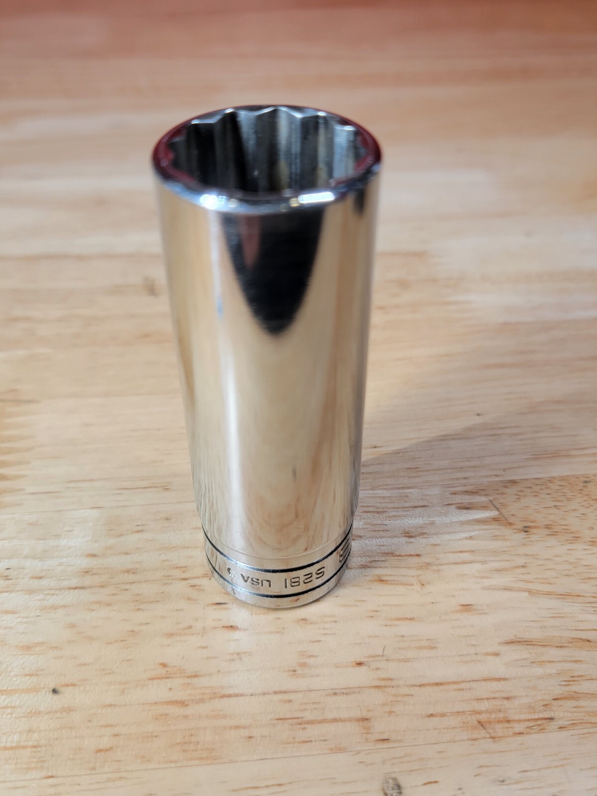 Snap-on Tools S281 7/8″ SAE 1/2″ Drive 12-Point Deep Chrome Socket