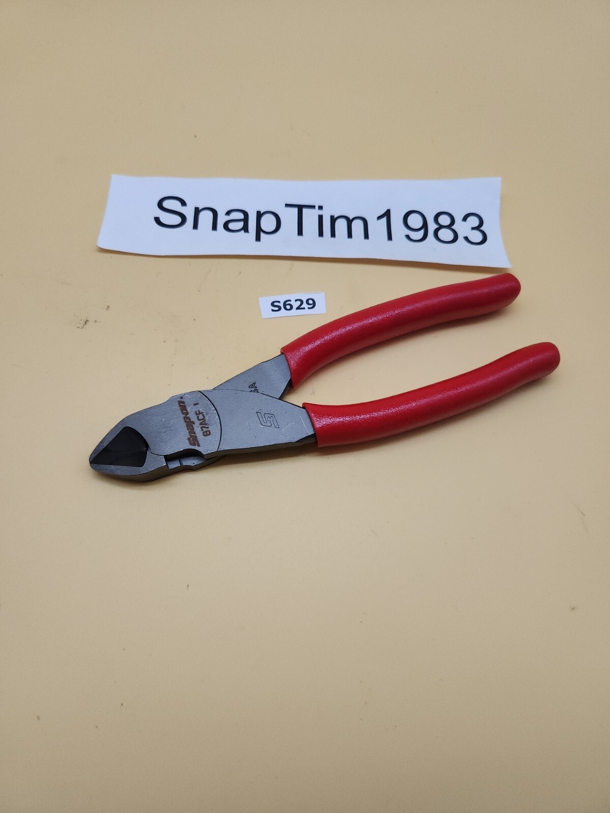 Snap-On Tools RED Soft Grip 7″ VECTOR EDGE Diagonal Cutter 87ACF USA