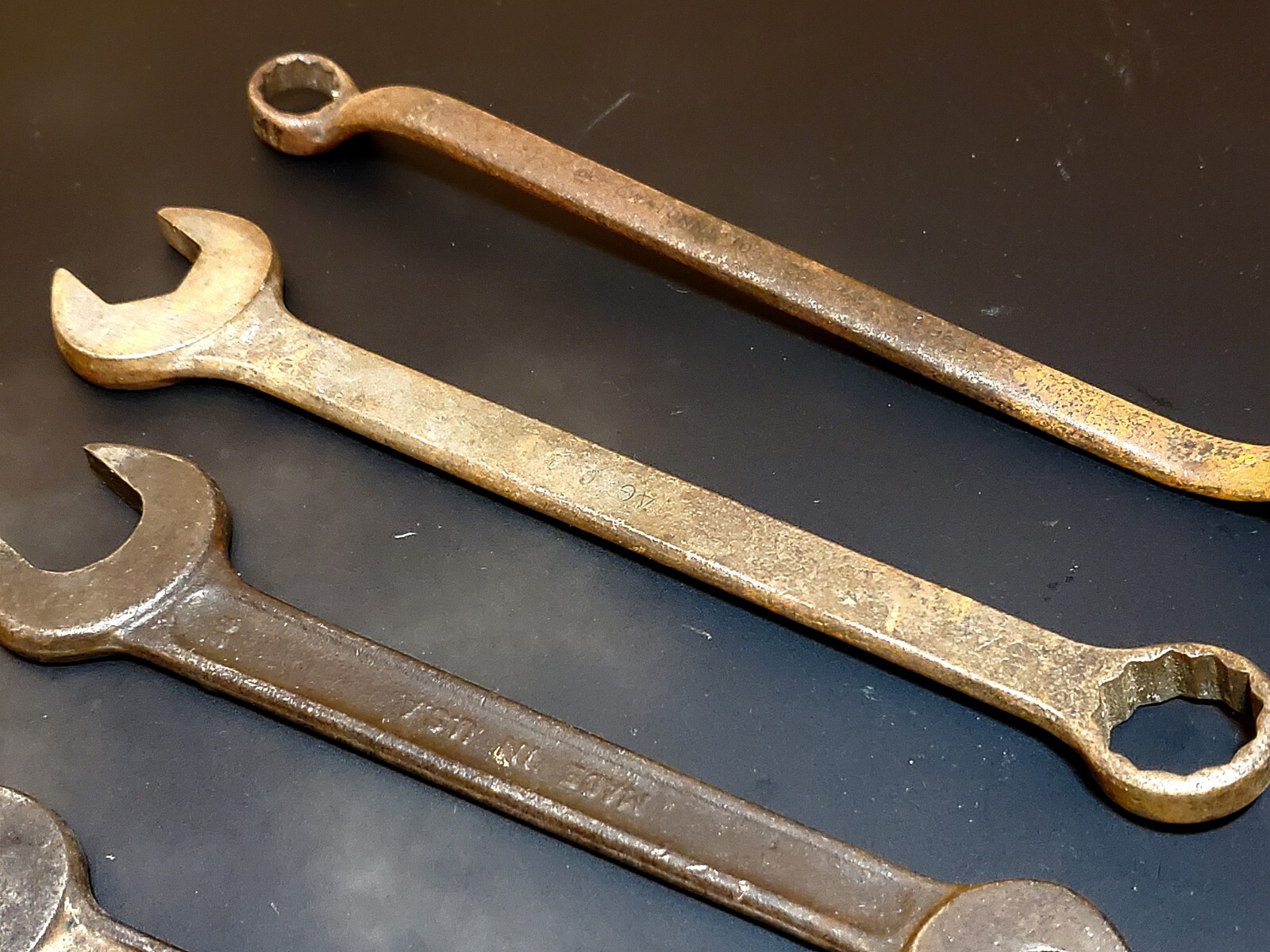 Vintage 20s-50s Open End Asst’d Wrenches Set of 8 Made in the USA Forged Steel
