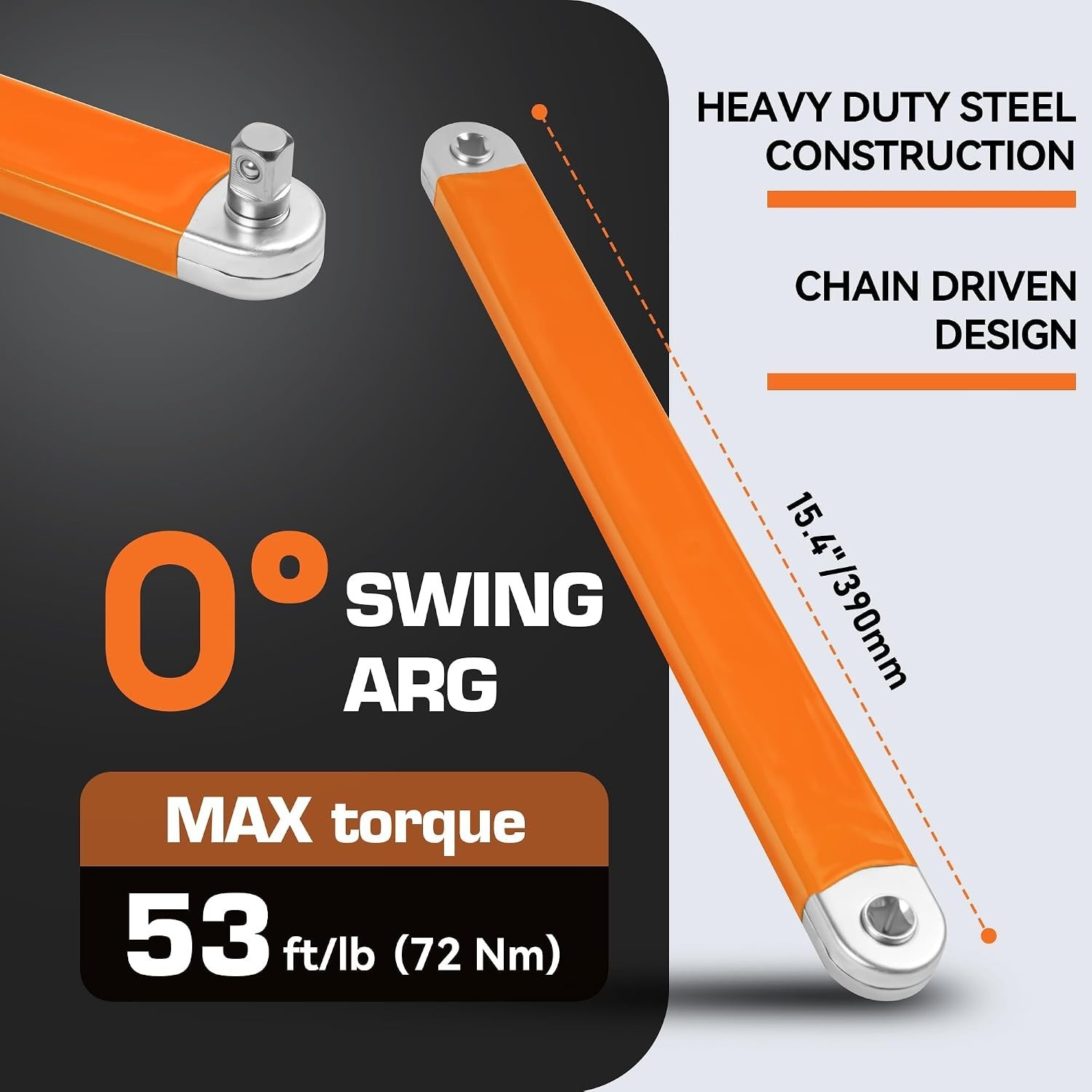 Offset Extension Wrench, Impact Ready Wrench Extender, with 1/2″, 1/4″ and 3/…