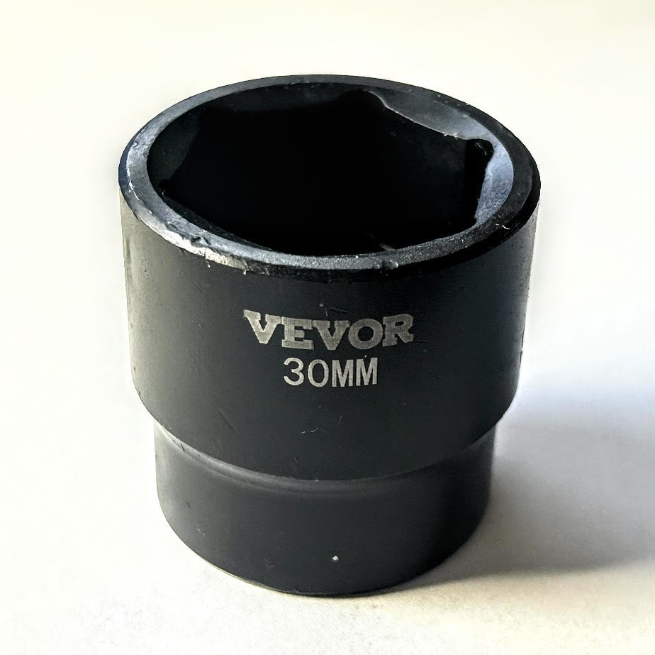VEVOR 30 mm x 1/2″ Impact Socket – 6 Point – Free USA Shipping