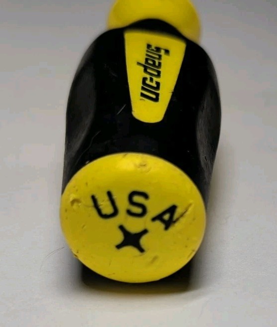 Snap On USA Phillips Screwdriver #2 SGDP421RB Yellow Black Vintage
