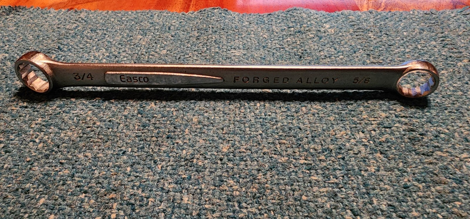 VINTAGE EASCO 3/4″ x 5/8″ 62 124 DOUBLE BOX END WRENCH SAE FORGED! Made In USA!