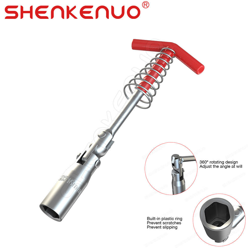 Spark Plug Socket Wrench 16mm Remover Installer t-handle Universal Joint skn