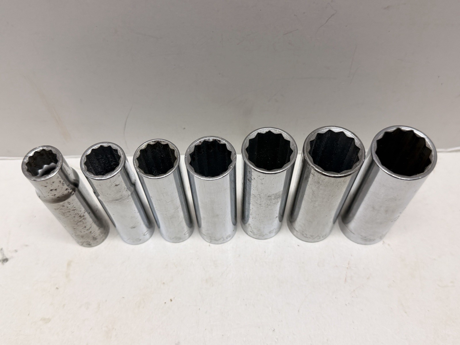 Craftsman USA 7 Piece EXTRA DEEP 12 Point Socket Set SAE 1/2″ – 7/8″ 1/2″ Drive