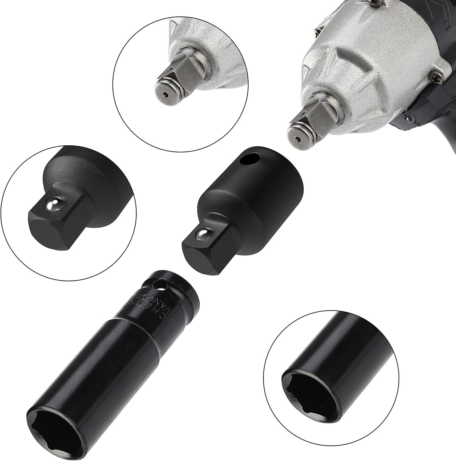 4-Piece Impact Socket Adapter Set: Durable & Versatile Mechanics Tool