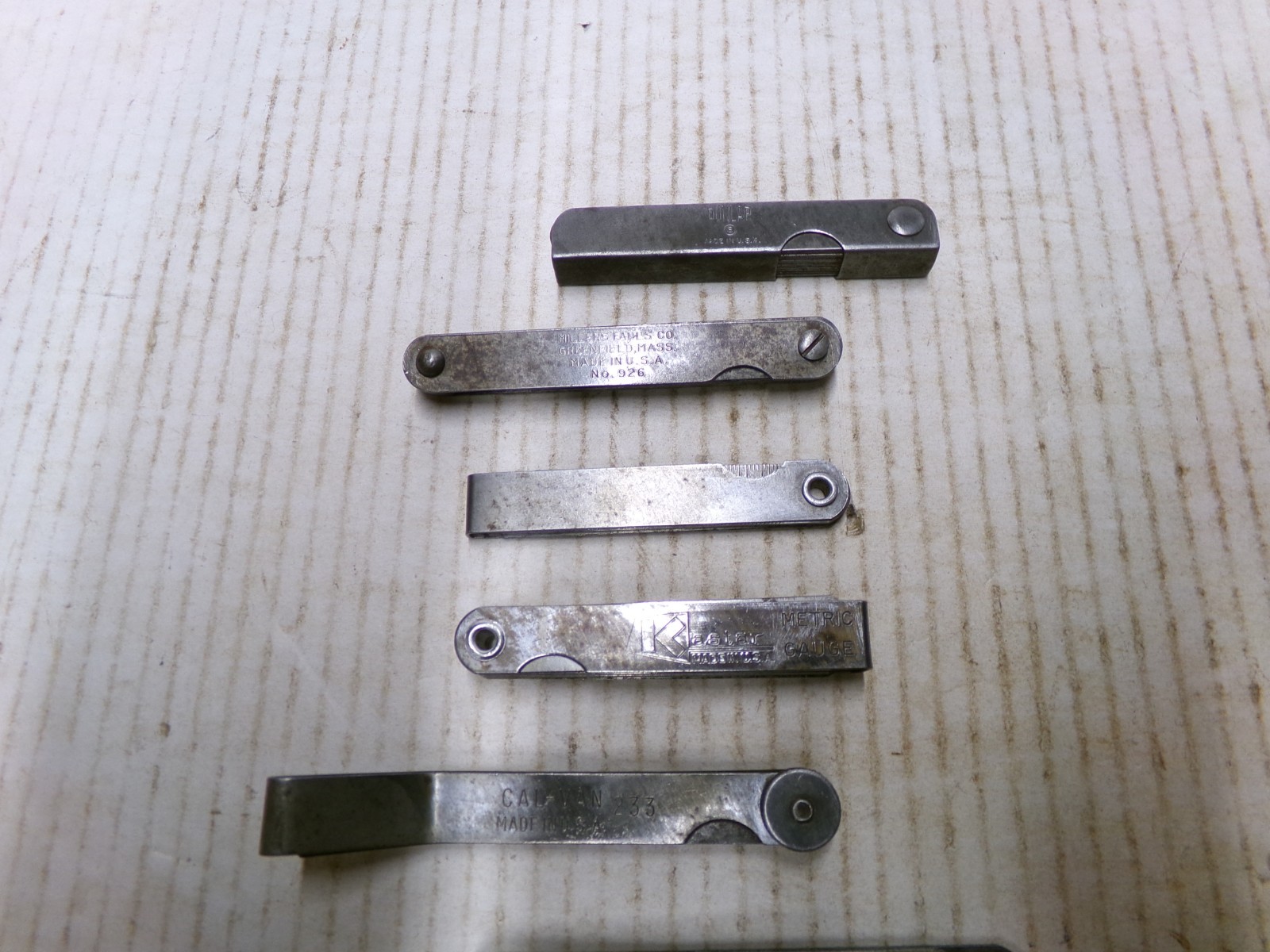 Lot of 7 Feeler Gauges Starrett Millers Falls Dunlap Cal-Van Kastar