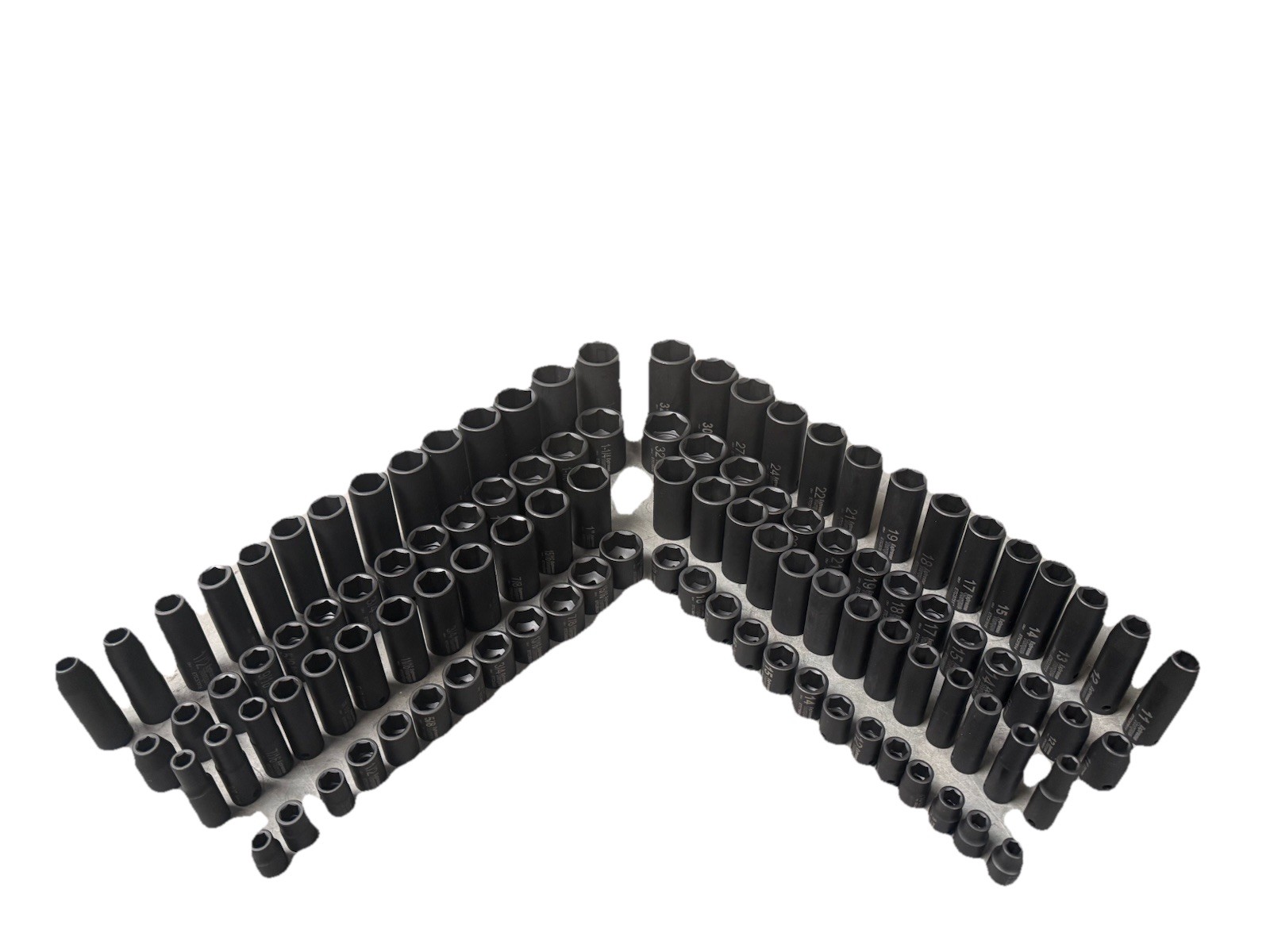 106 pc Six Point Impact Sockets SAE & Metric 3/8 & 1/2″ Drive Deep & Shallow Set