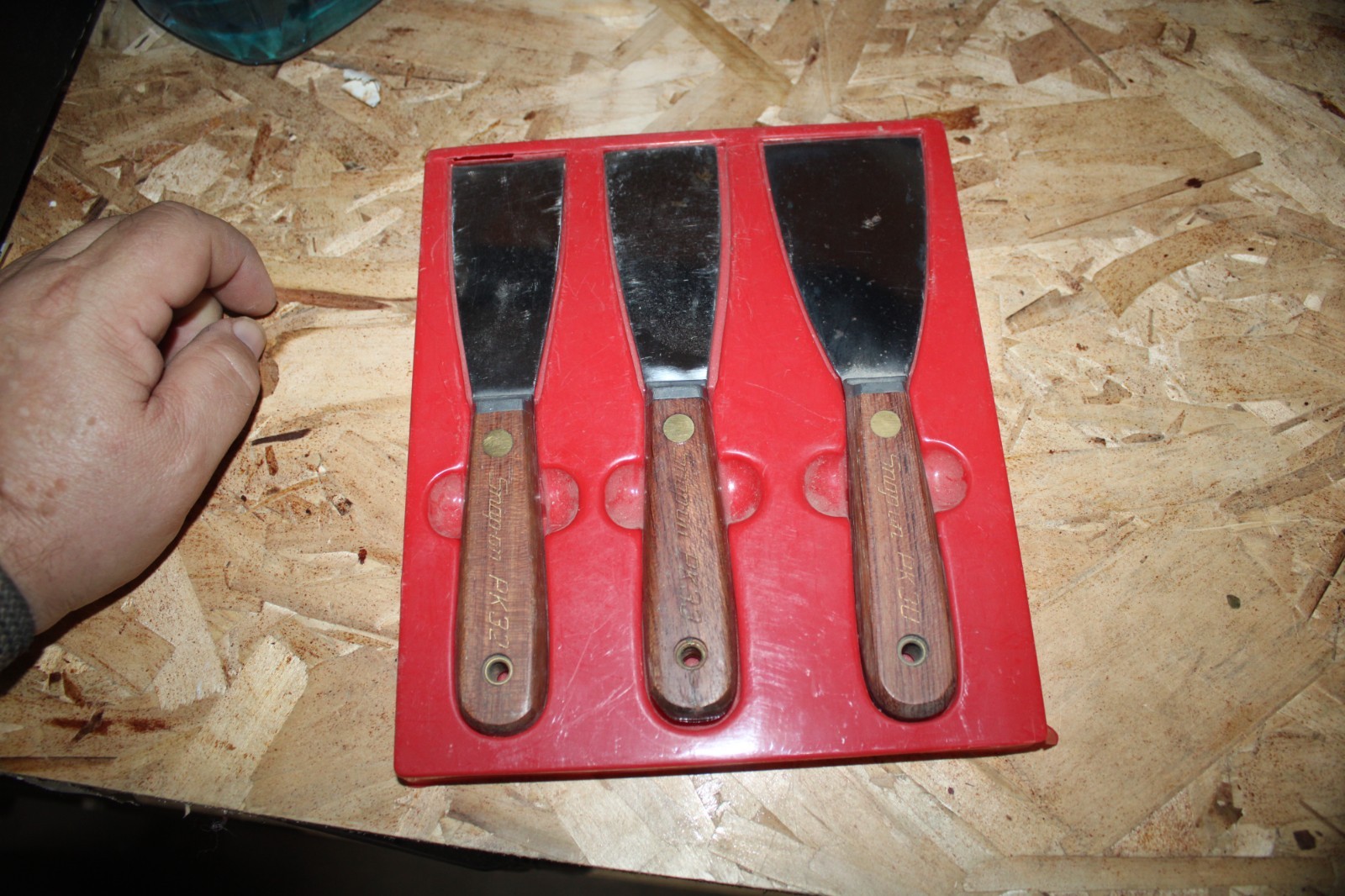 SNAP ON 3 PIECE GASKET SCRAPPER PK33, PK32, PK30 CHISEL WALNUT HANDLES