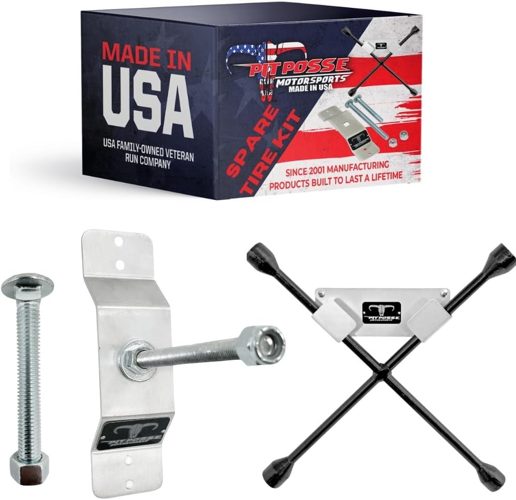 Sleek Aluminum Lug Nut Wrench Holder with Spare Tire Carrier – Quick Install Kit