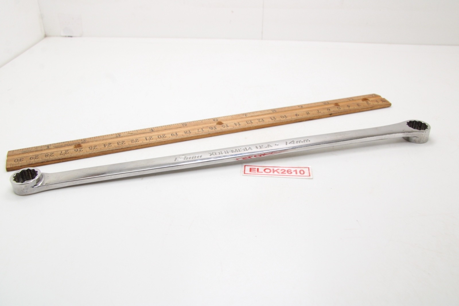 Snap-on XDHFM1314 13x14mm 12 Pt. Metric 0° Offset Box Wrench 11″ Long USA