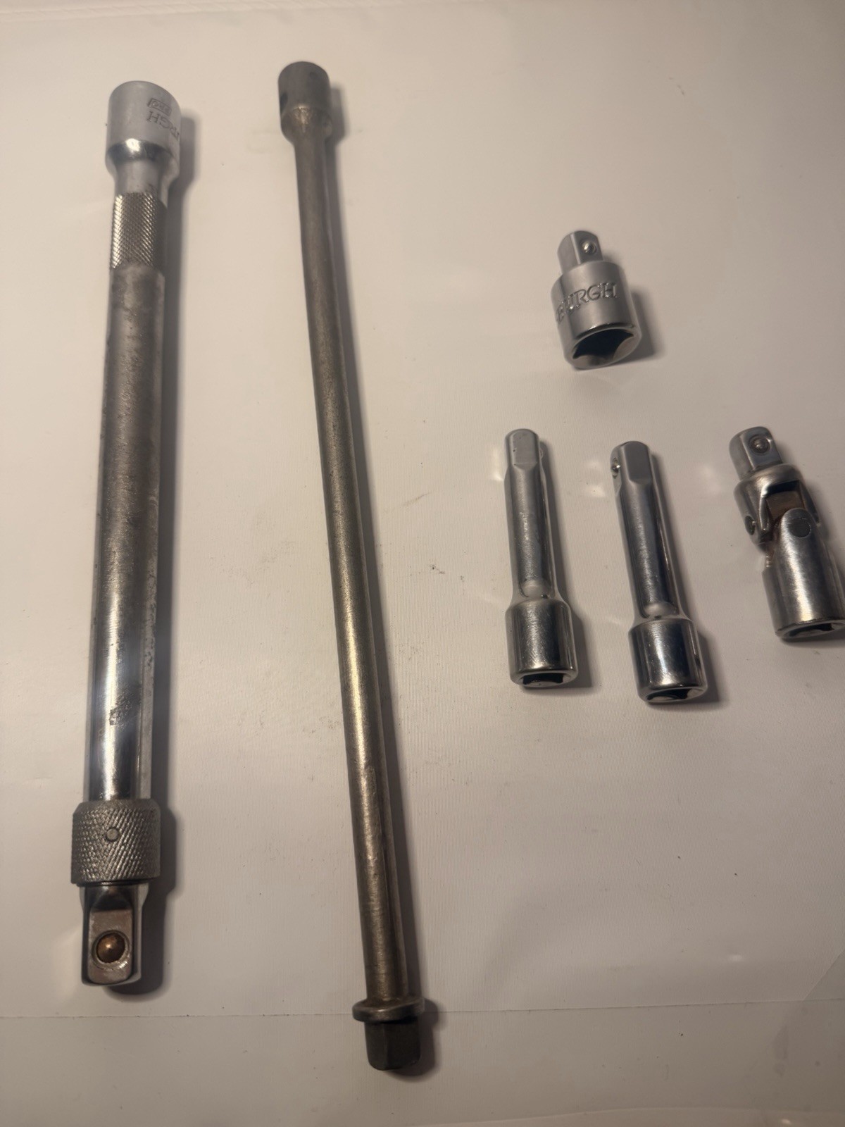 Ratchet 3/8” Drive 1/2” Drive Extensions, 1/2” To 3/8” Adapter And Swivel Socket