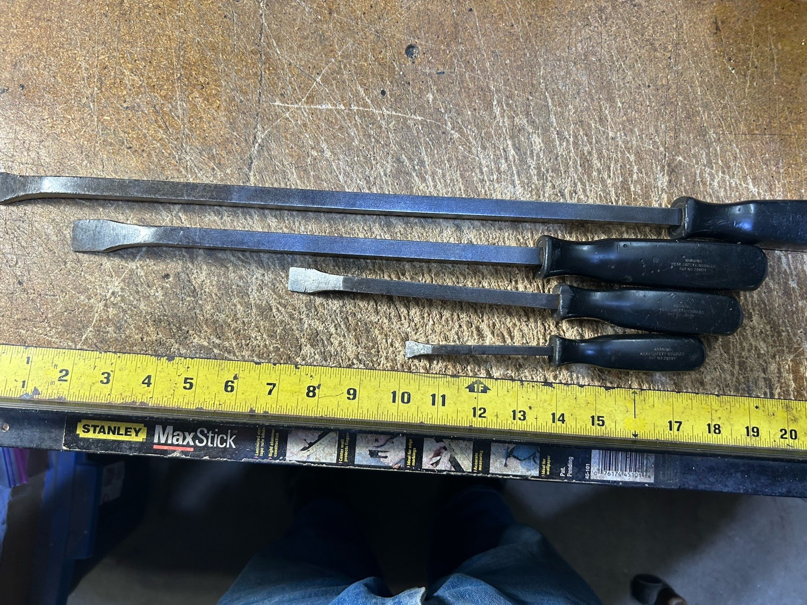 Snap On 4pc Black Hard Handle Prybar Set SPB24 SPB18 SPB12 SPB8