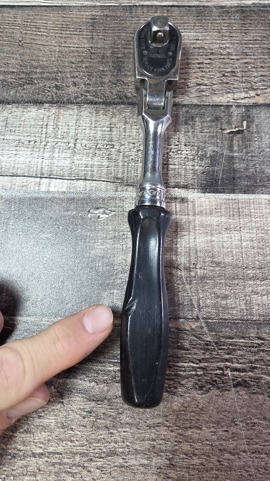 Snap-on F835 3/8” Drive Ratchet – Black Hard Handle – USA Made – Classic Design