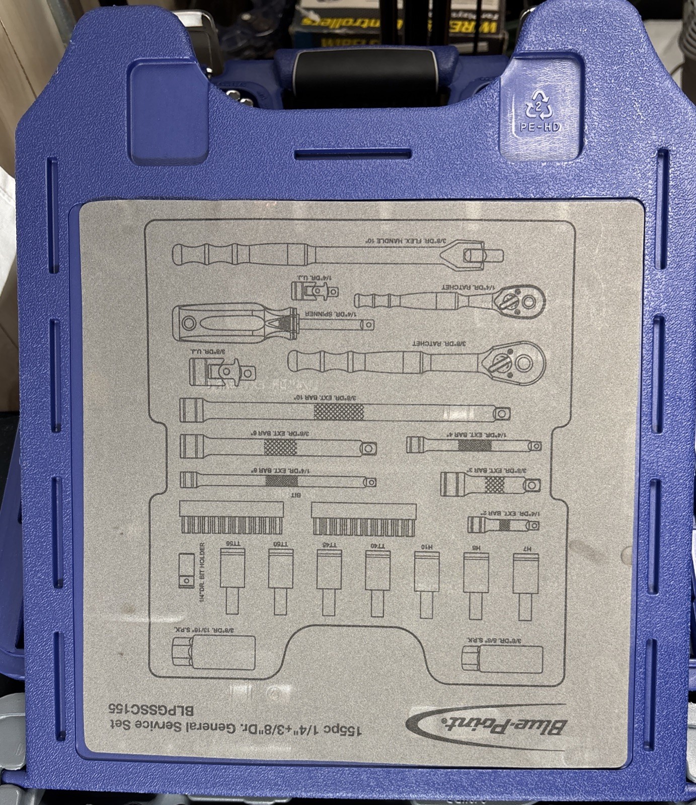 Blue Point BLPGSSC155 155 pc Combination Drive SAE / Metric General Service Set