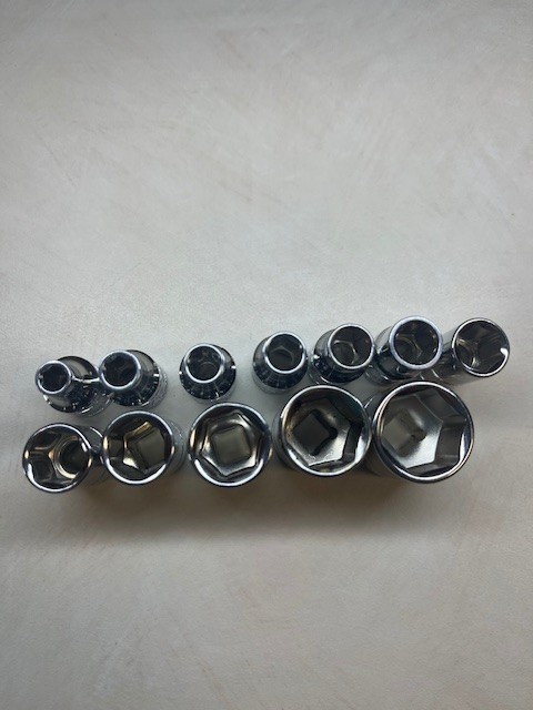 Power Torque 1/4″ Drive SAE Socket Lot – 12pc Set 5/32″ to 9/16″ – Chrome Vanadi