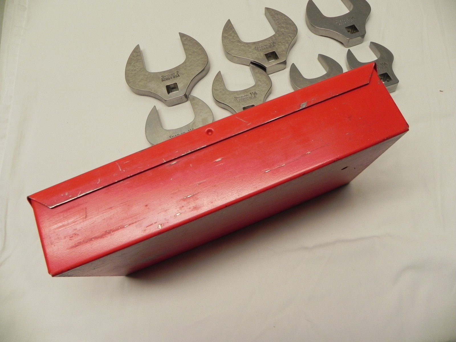 Snap-On 18 Pc 1/2» & 3/8» Dr SAE Open-End Crowfoot Wrench Set KRA40 Metal Box
