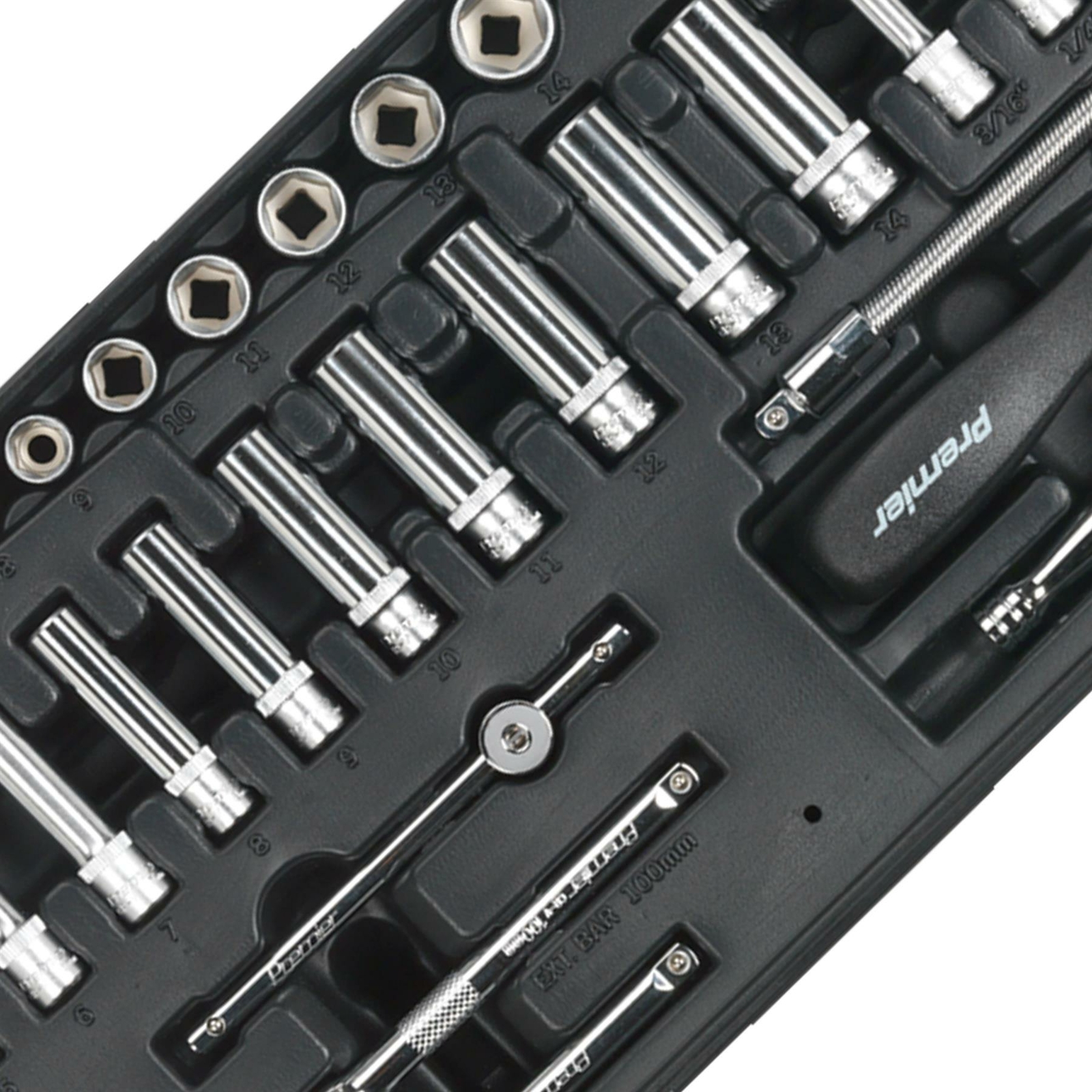 Tool Tray with Socket Set 43pc 1/4″Sq Drive With Lifetime Guarantee