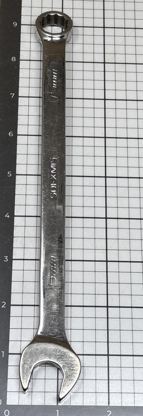 Snap On Tools USA 15mm Flank Drive Plus 12 Pt Combination Wrench SOEXM15