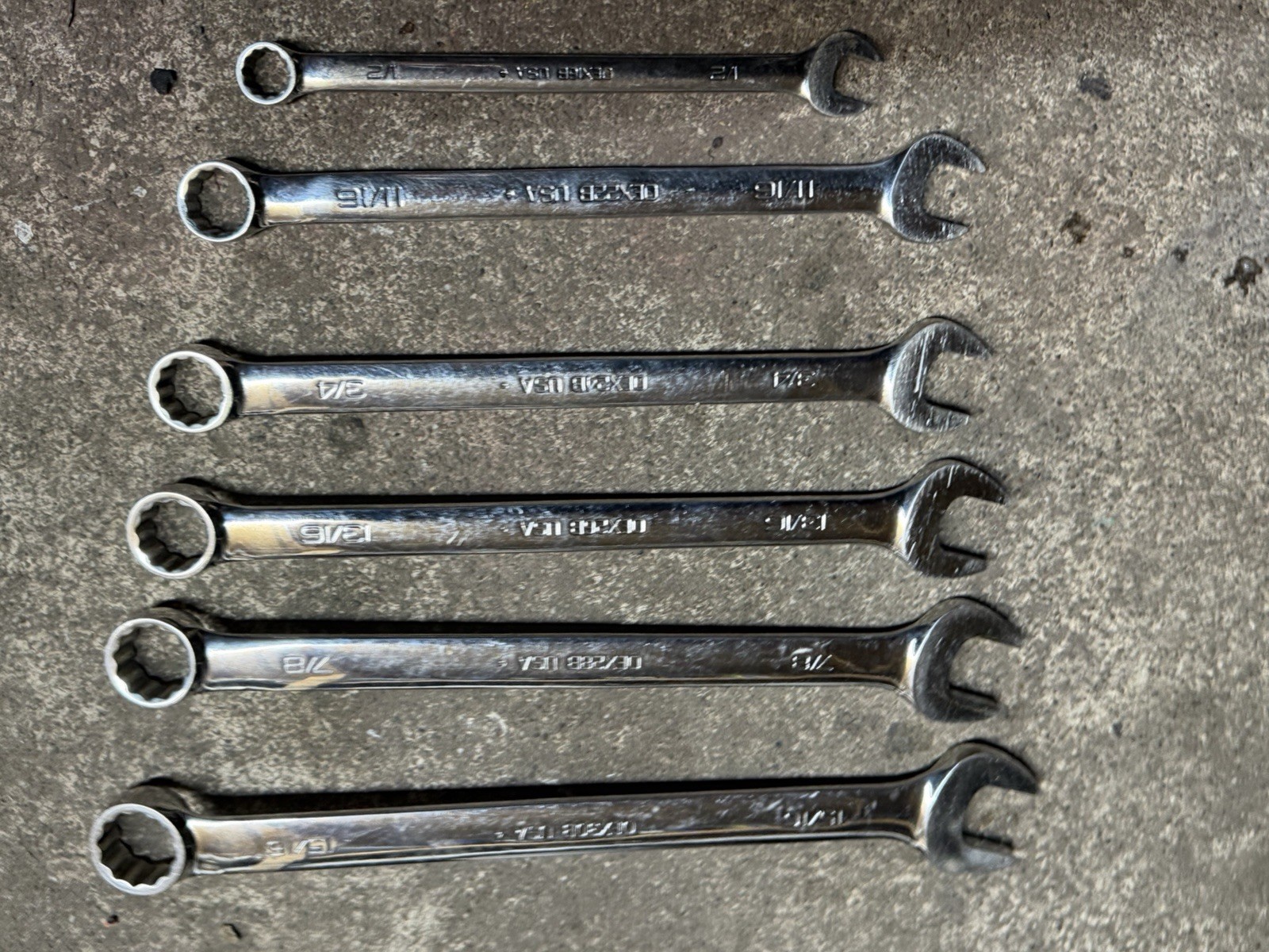 Snap On 5ps Tools Set OEX30B 15/16/7/8/13/16/3/4/11/16/1/2” Wrench USA