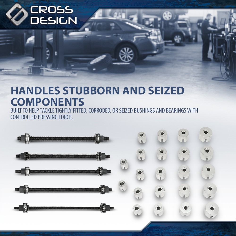 Universal Press & Pull Sleeve Kit Bush Bearing Removal Insertion Tool Set 27PCS