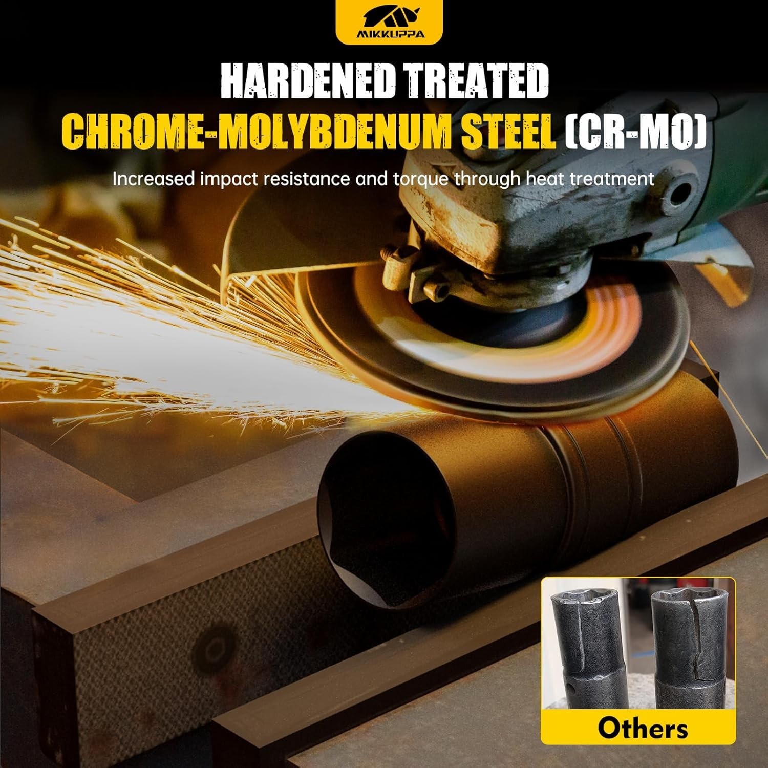 5 Pcs Impact Socket Set 1/2 In Drive Chrome Molybdenum Steel Double Side Metr…