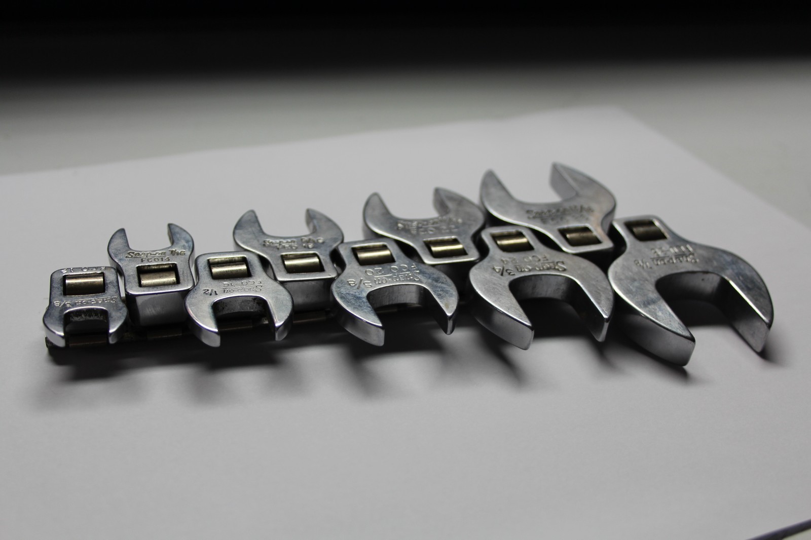 SNAP-ON TOOLS 9pc 3/8″ Drive SAE Open-End Crowfoot Wrench Set 7/8″-3/8″ USA