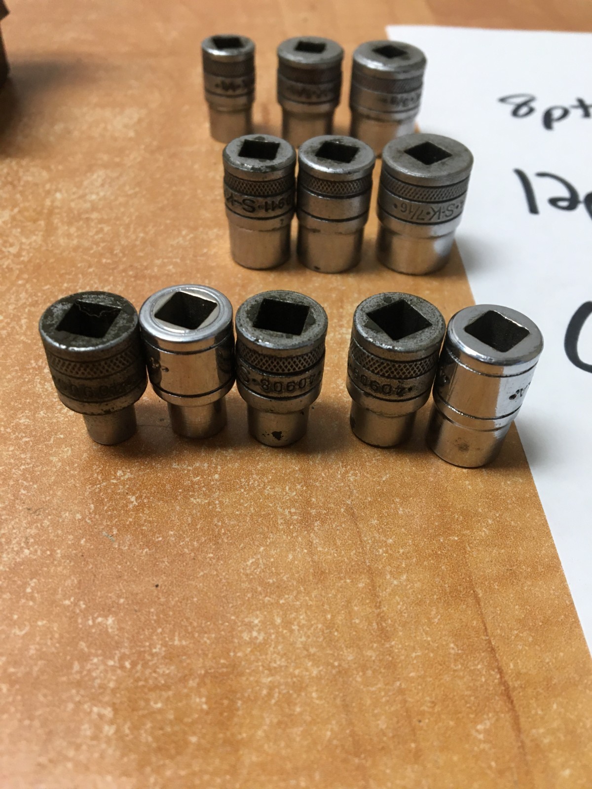 Vintage SK 1/4” Drive Socket Set With Metal Case Knurled USA