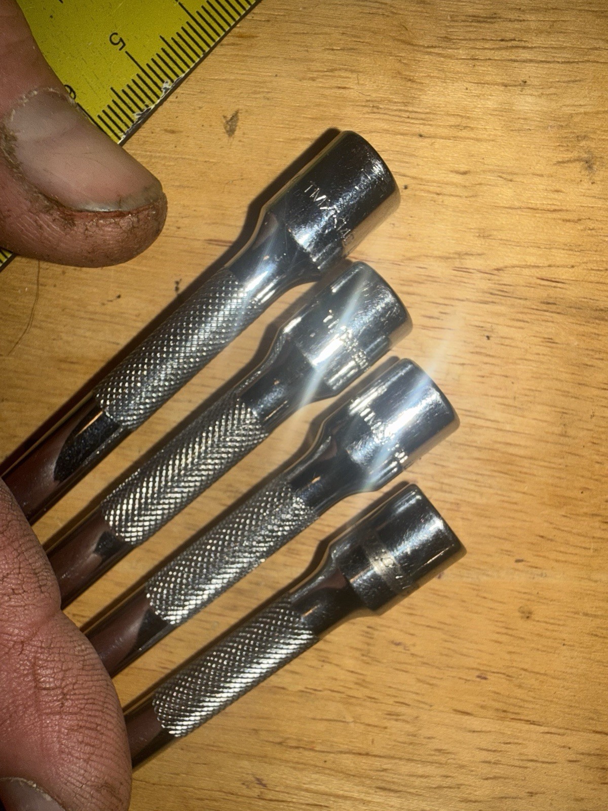 Lot (4) Snap-on 1/4” Drive Extensions Tmxk4/4″ Tmxk60/6″ Tmxk80/8″ Tmxk140/14″