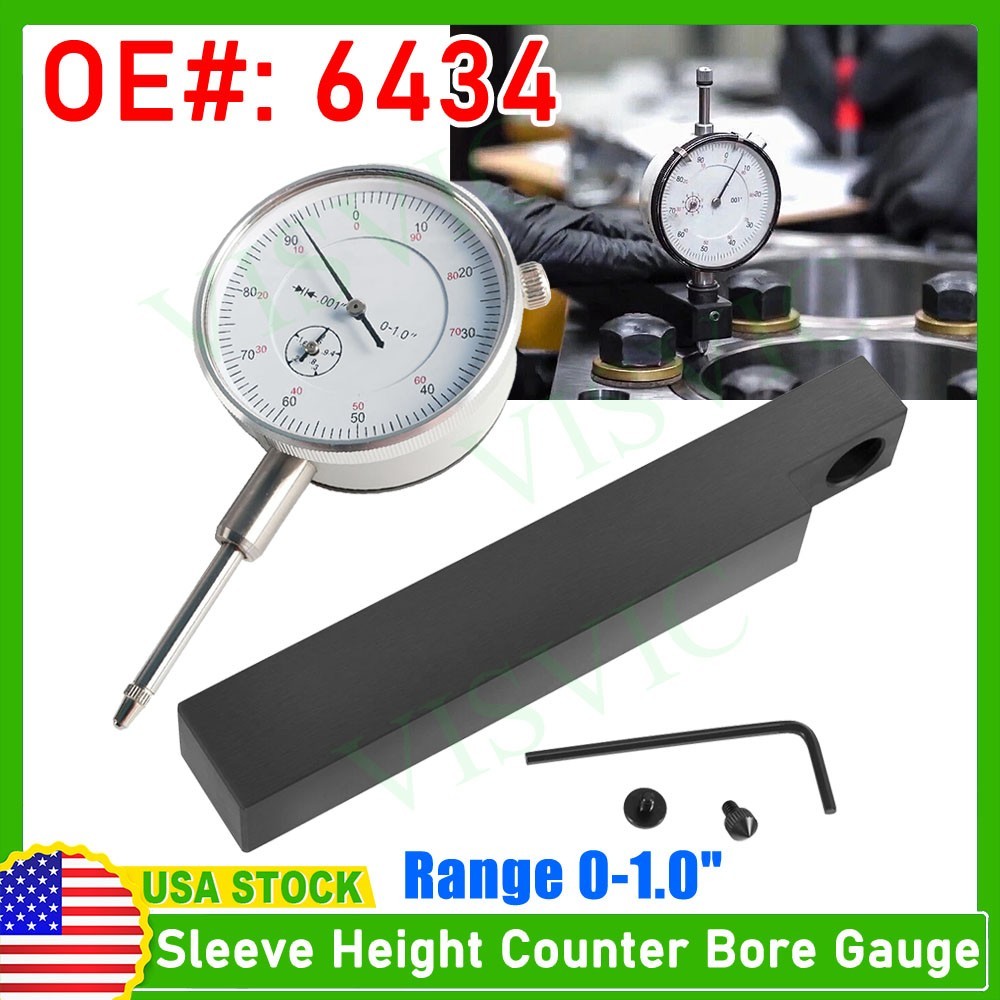 6434 Sleeve Height and Counter Bore Gauge for All Diesel Engines Range 0-1″ NEW