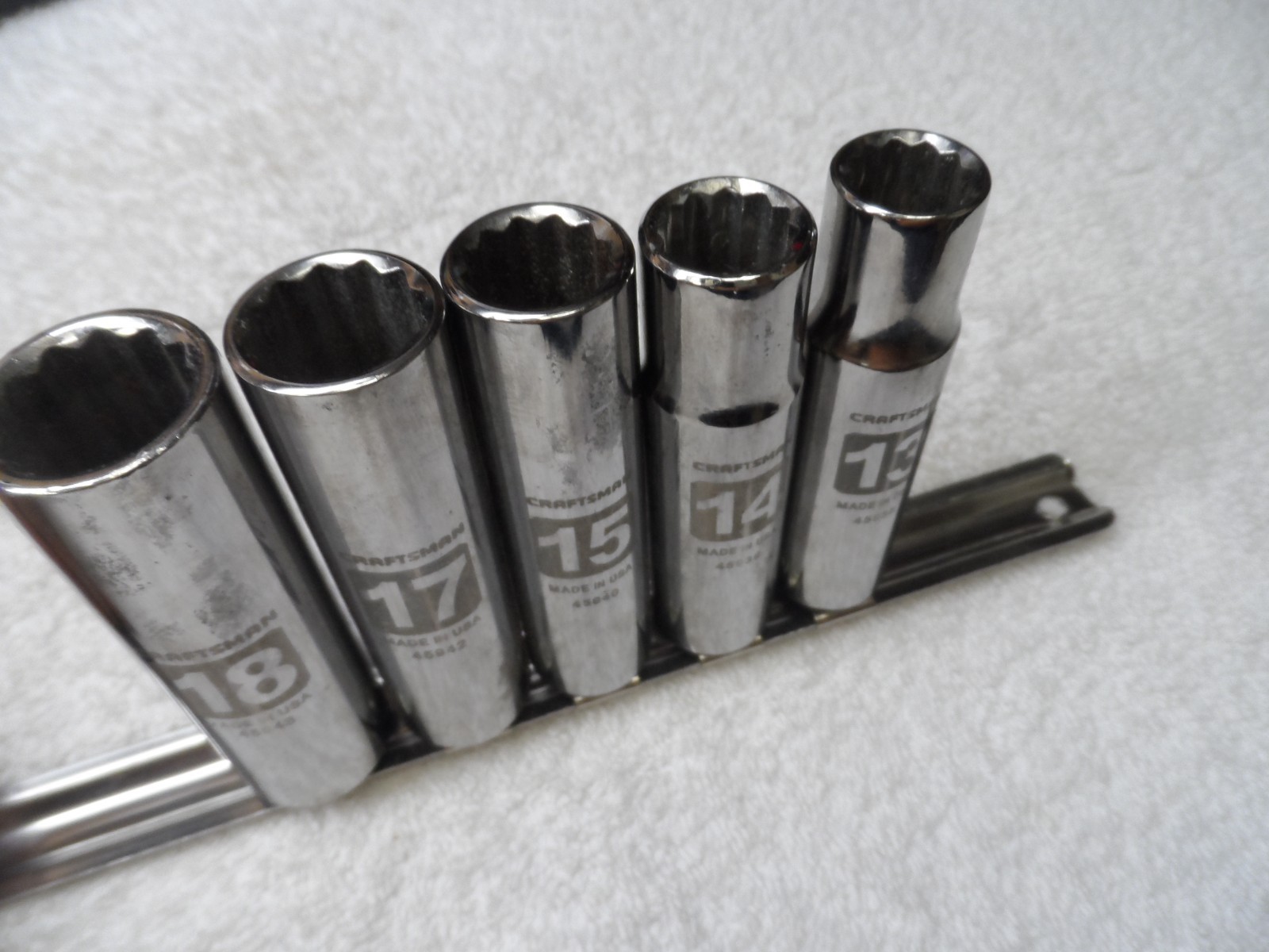 Craftsman 1/2″ Drive Metric MM Deep Socket Set 12pt, NOS USA 5 pcs (laser rail)