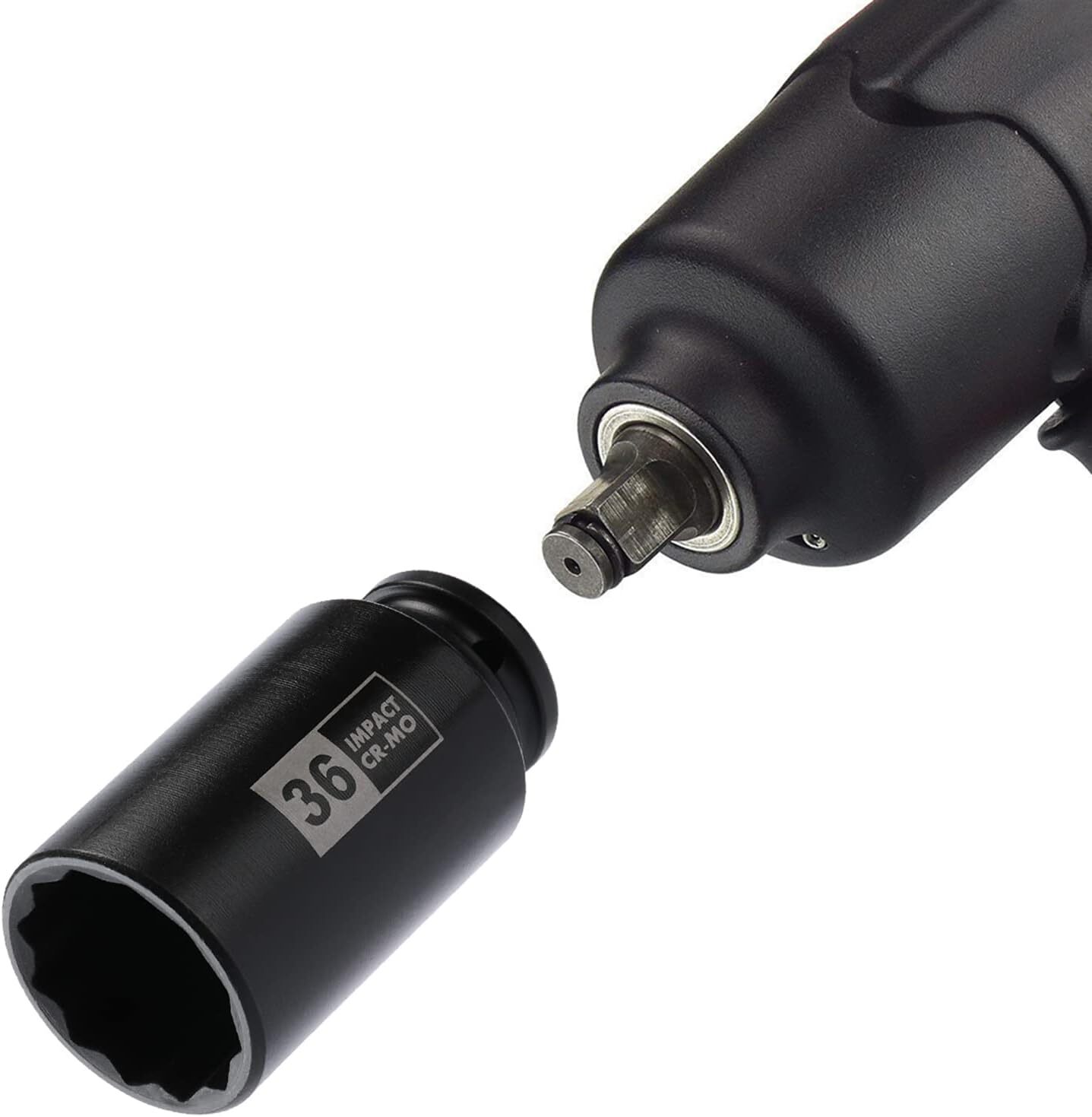 8PCS 1/2″ Deep Axle Nut Impact Socket Set| CR-MO, 12 Point Design, Metric, 29,30