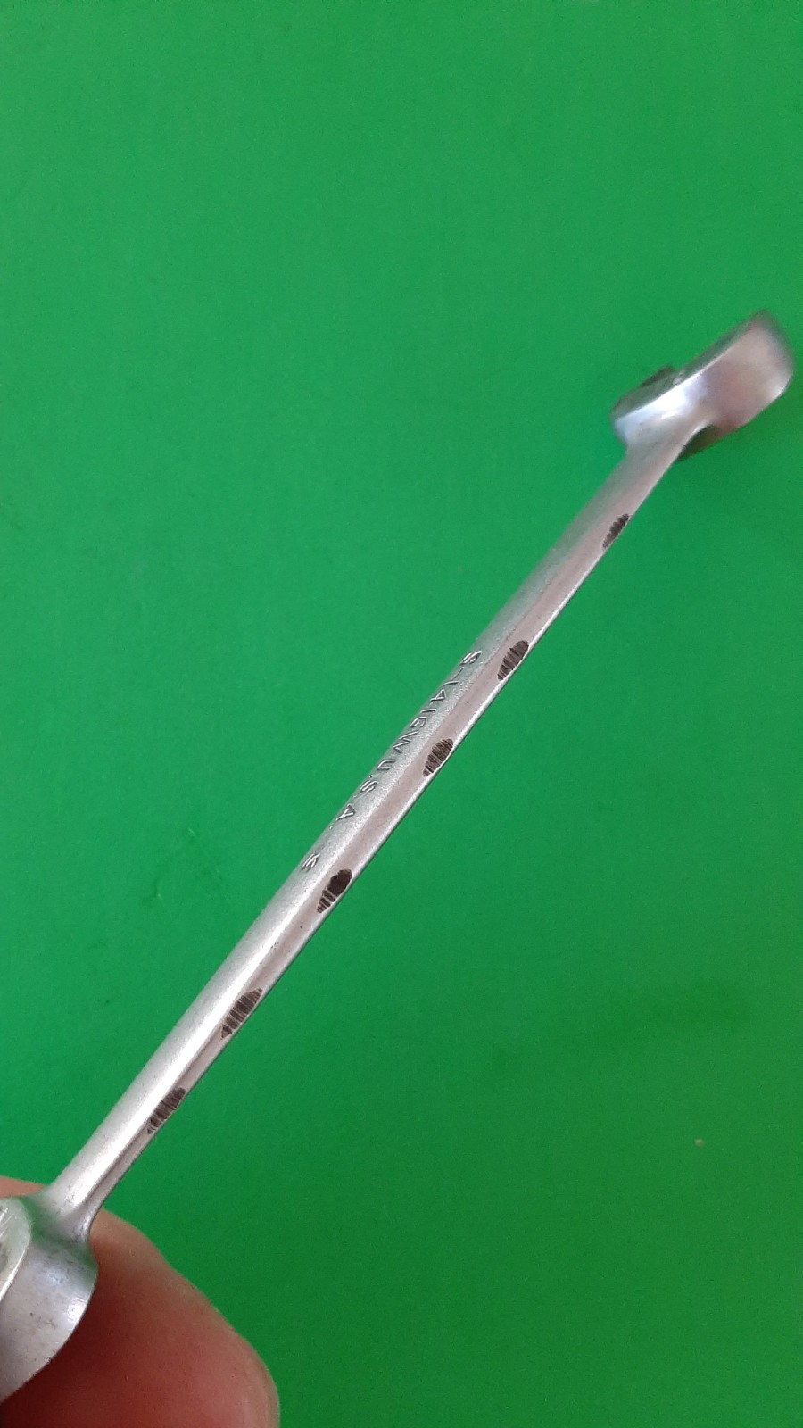 Snap-on Tools S1416W 1/2” x 7/16” 6pt Point Tapered Open-end Wrench USA ENGRAVED