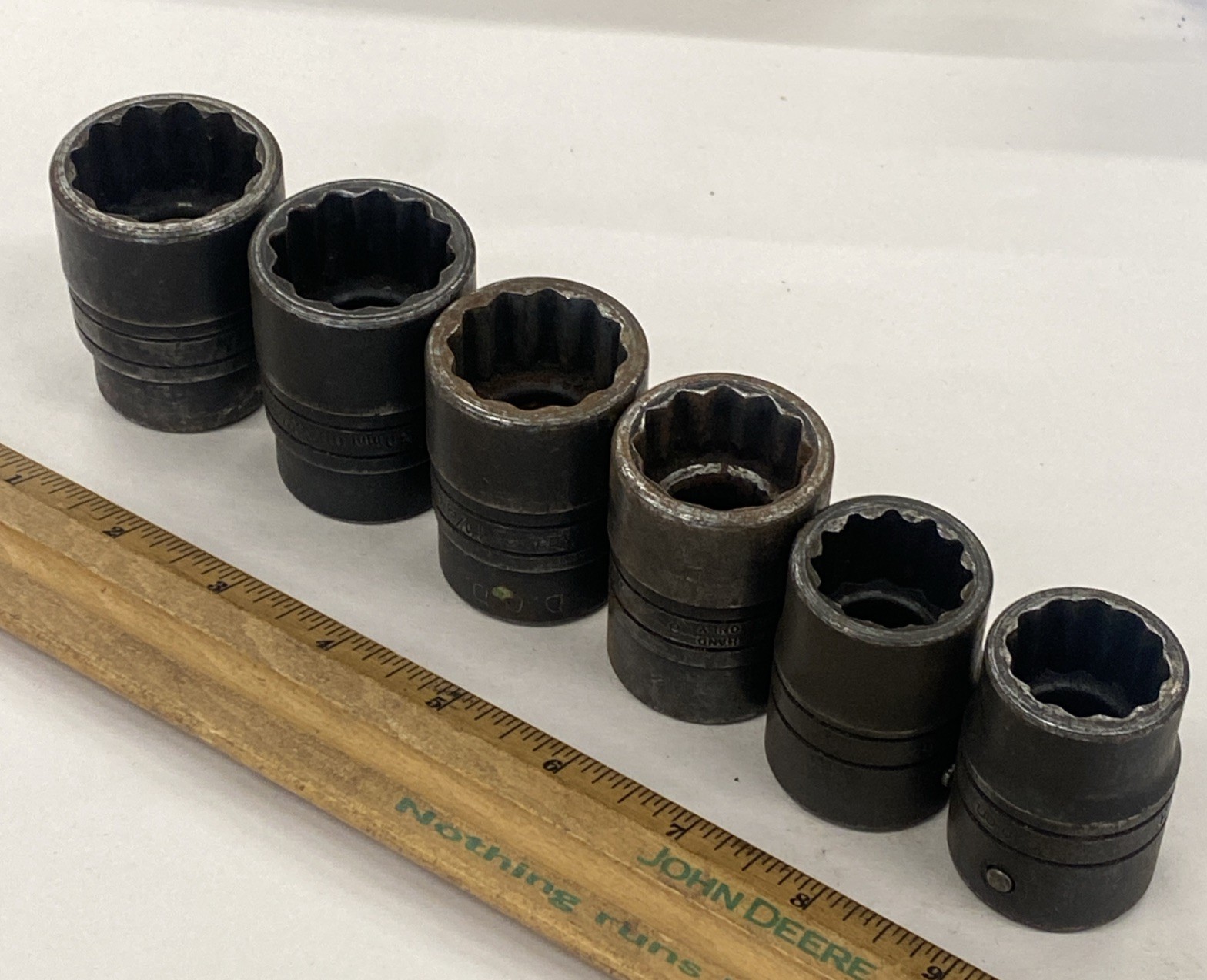 Lot of 5 Snap-on USA 3/4 drive GLDH-Series Impact SAE/Metric Sockets 12 pt M0774