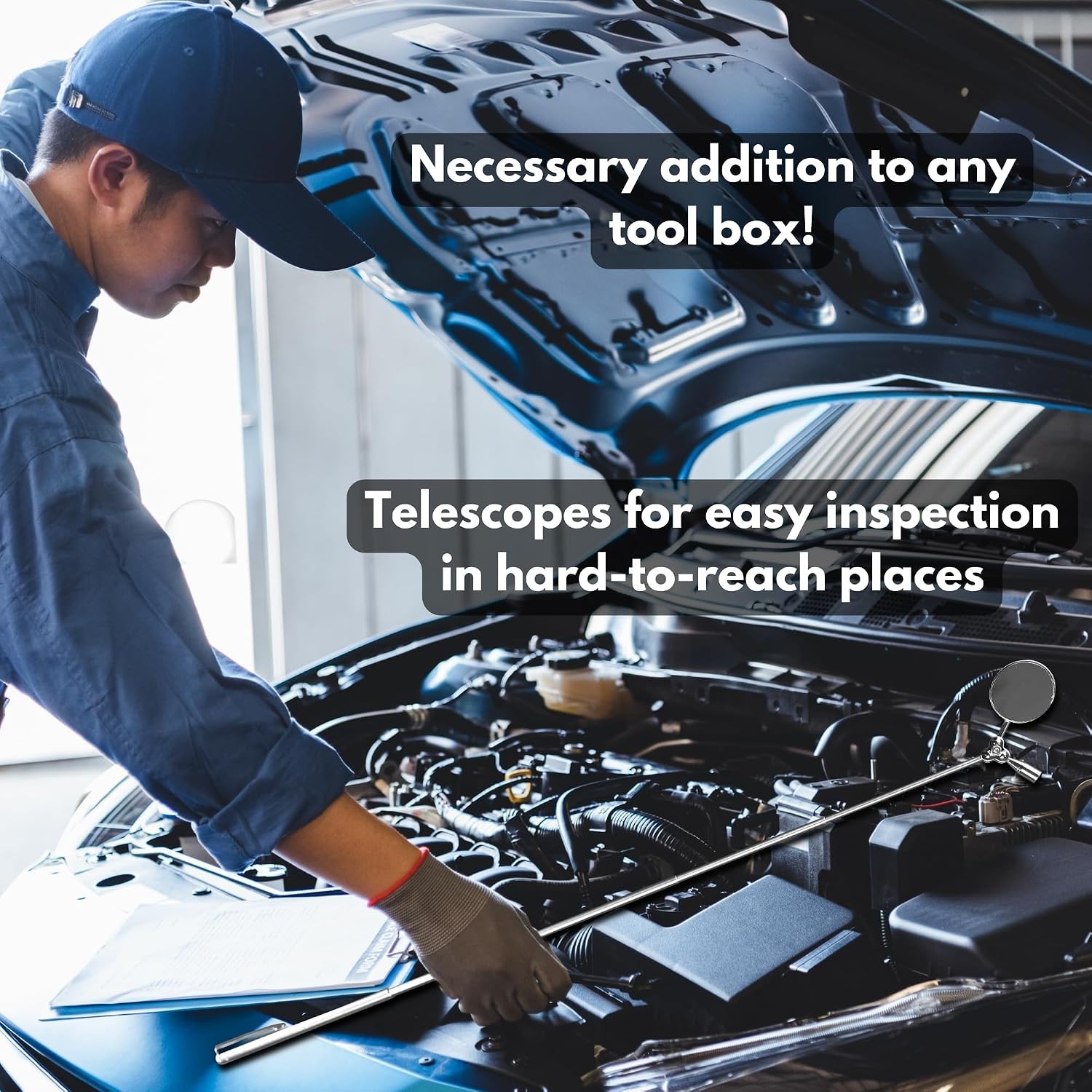 2-Pack Telescoping Magnetic Inspection & Pickup Tools, Extendable to 20 inches