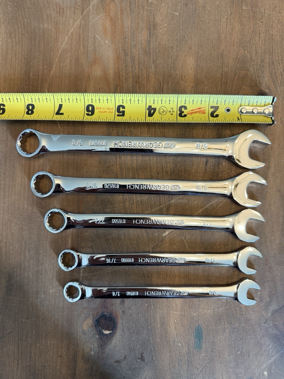 GEARWRENCH Combination Wrench Polished Chrome Open End & 12pt Box End- SAE Sizes