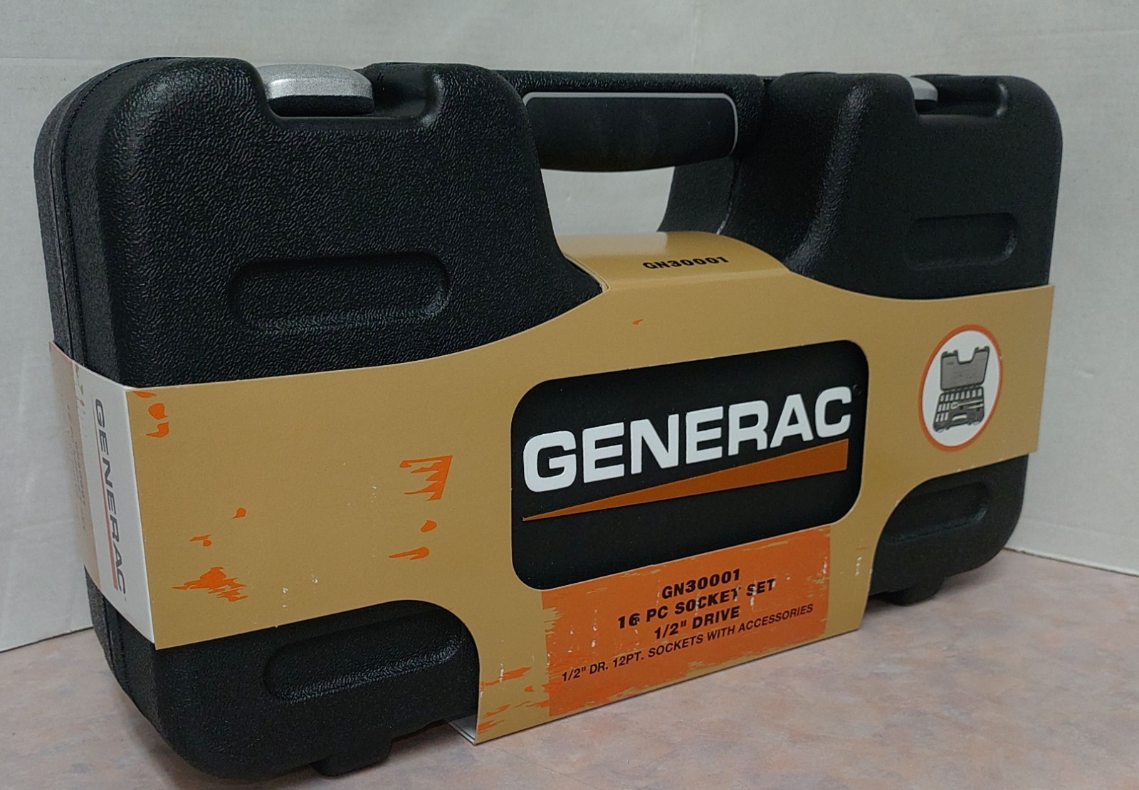 Generac OEM 1/2″ Drive 16 Piece Polished Chrome Socket Set GN30001 New Sealed