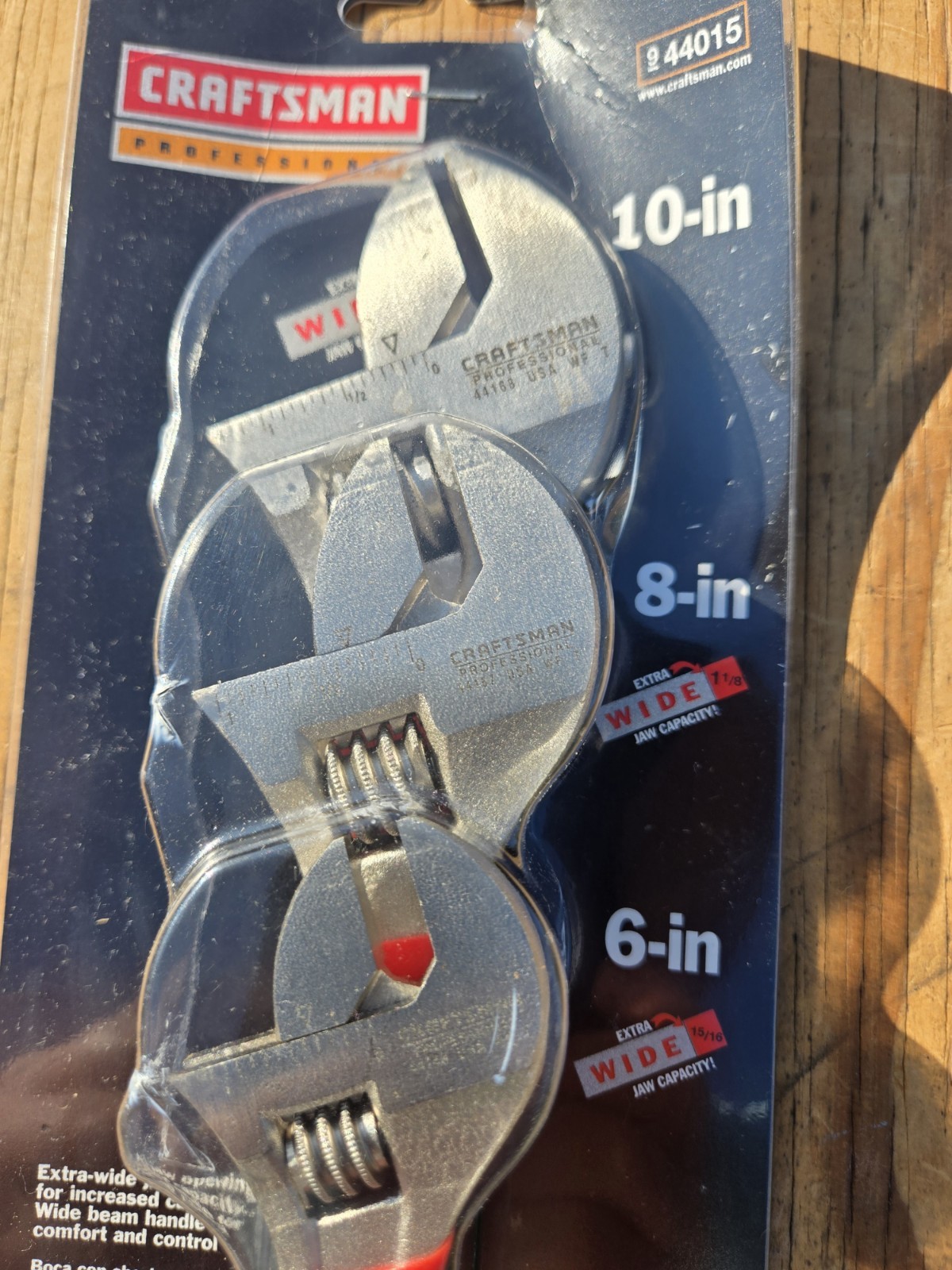 RARE Vntg NOS 3pc SEARS Craftsman Professional Adjustable 6-8-10″ Wrench Set USA