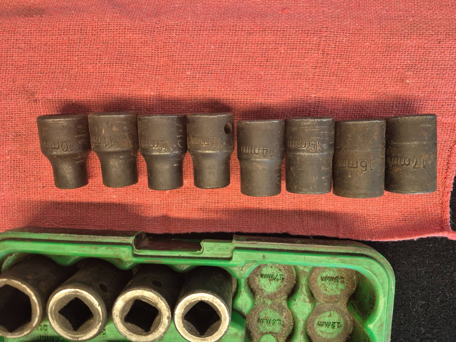 S-K tools 15 pc 1/2″ drive shallow metric socket set 12 pt 12mm-24mm in case