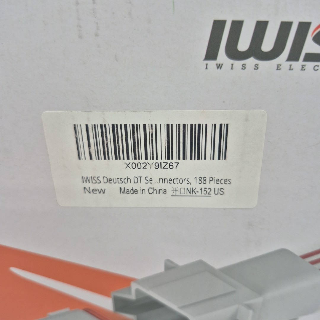 IWISS 188PCS Deutsch DT Gray Connector Kit with Size 2,3,4,6,8,12PIN(2 Pair)