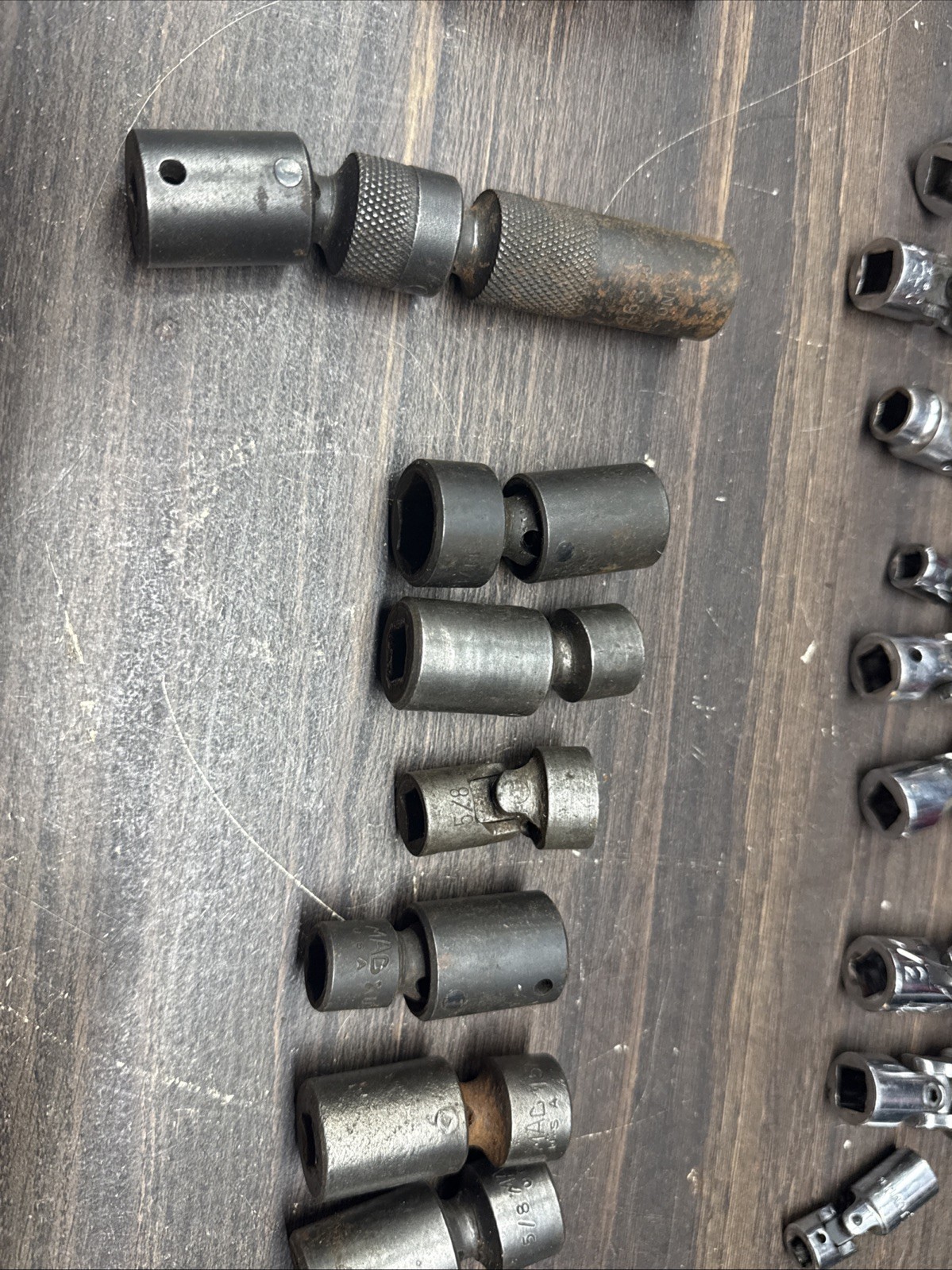 Mac Tool USA Mixed Lot 29 Piece Impact / Chrome Socket Swivel Socket Lot