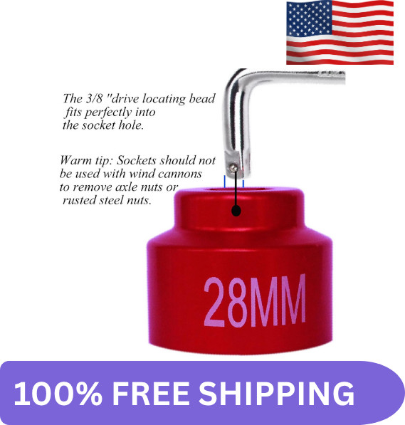28mm fuel filter Socket Cummins tools 3/8 drive for Dodge Ram 6. 7L 28mm, Red