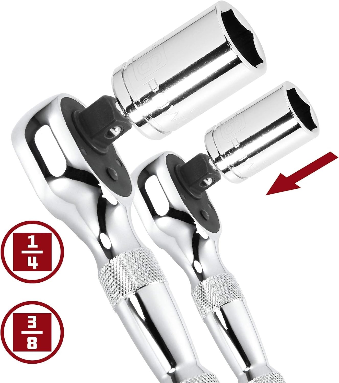 Quick-Release 72-Tooth Stubby Ratchet Wrench Set – Chrome Vanadium Steel