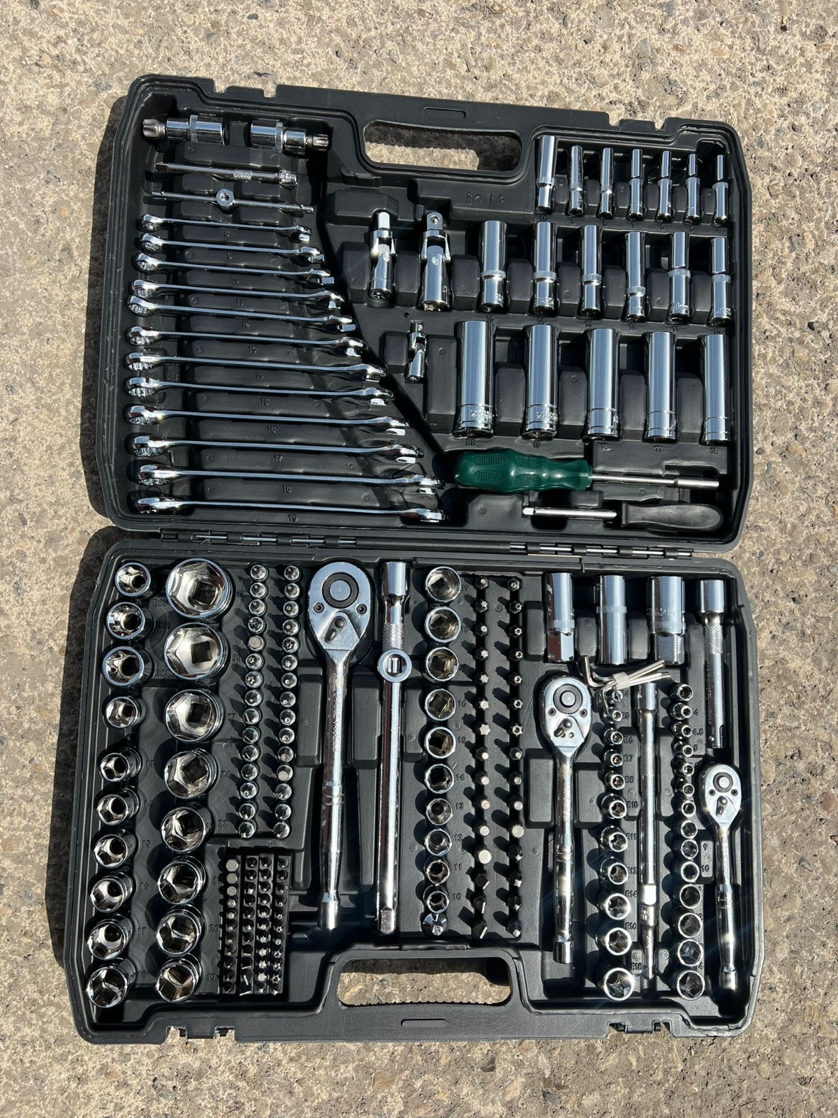 216 Socket Set 1/4 3/8 1/2″ Spanner Drive Ratchet Wrench Mechanic Tools Set
