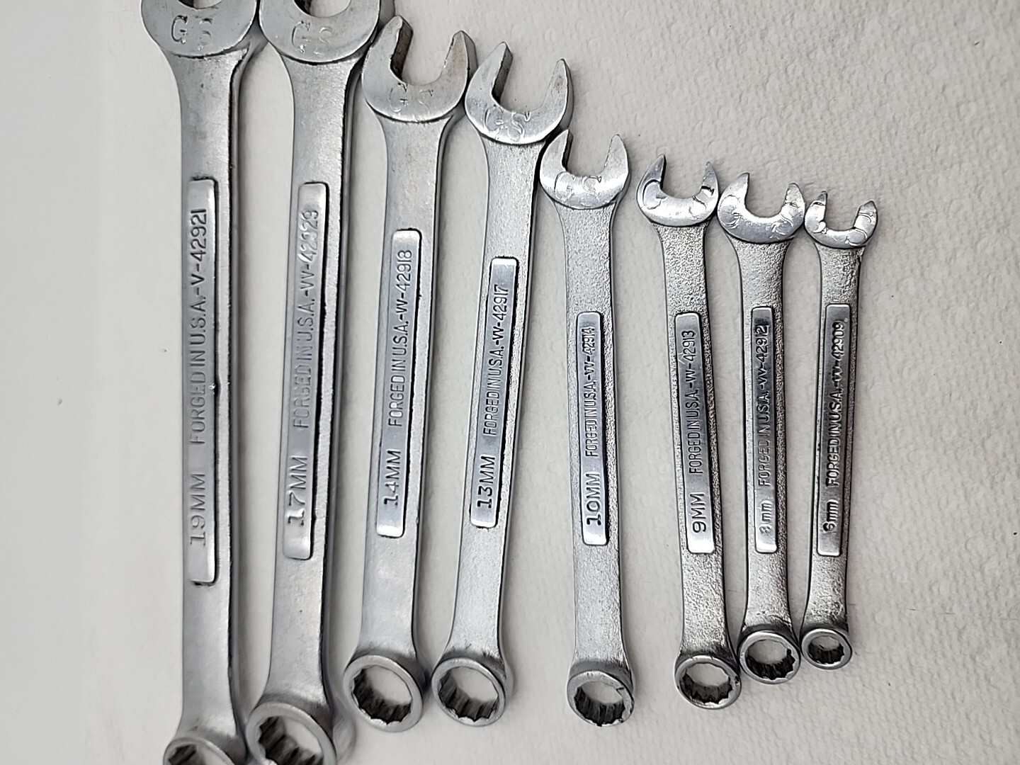 Craftsman 8pc Metric Combination Wrenches Series-V-&-VV- 19 17 14 13 10 9 8 6 MM