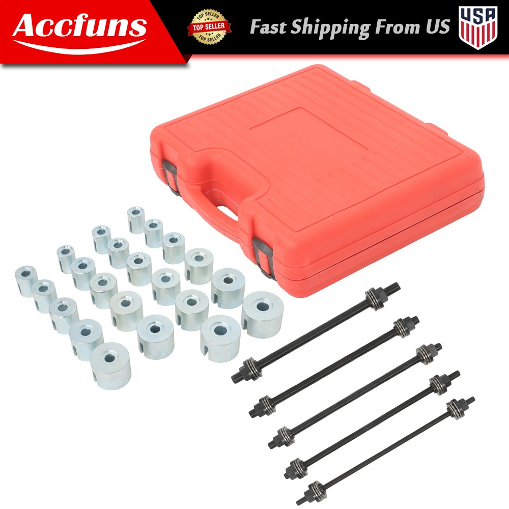 Universal Press and Pull Sleeve Kit Bush Bearing Removal Insertion Tool 27PCS