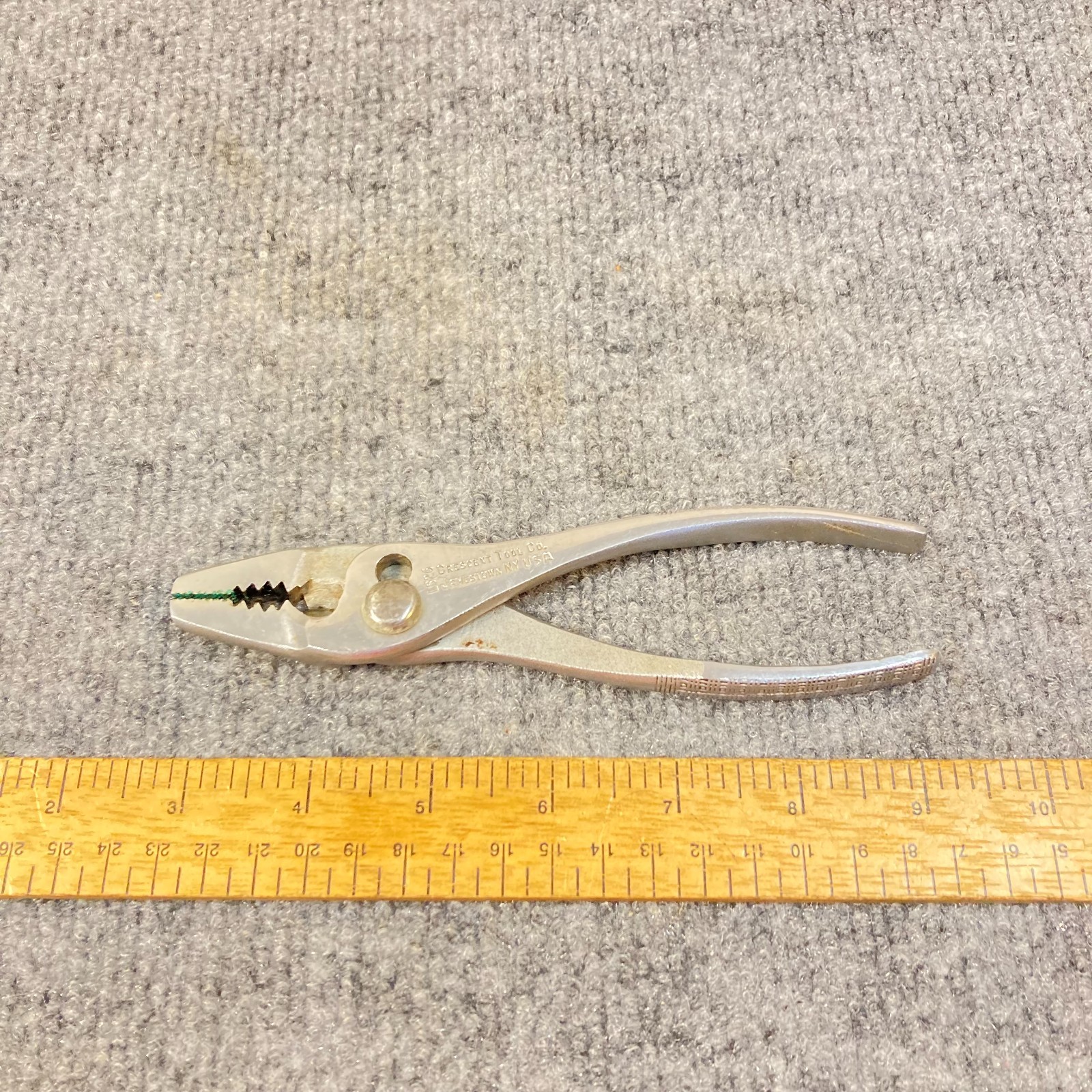 Crescent Pliers Slip Joint Wire Cutting Flat Thin Nose 6 1/2″ #LS26 USA